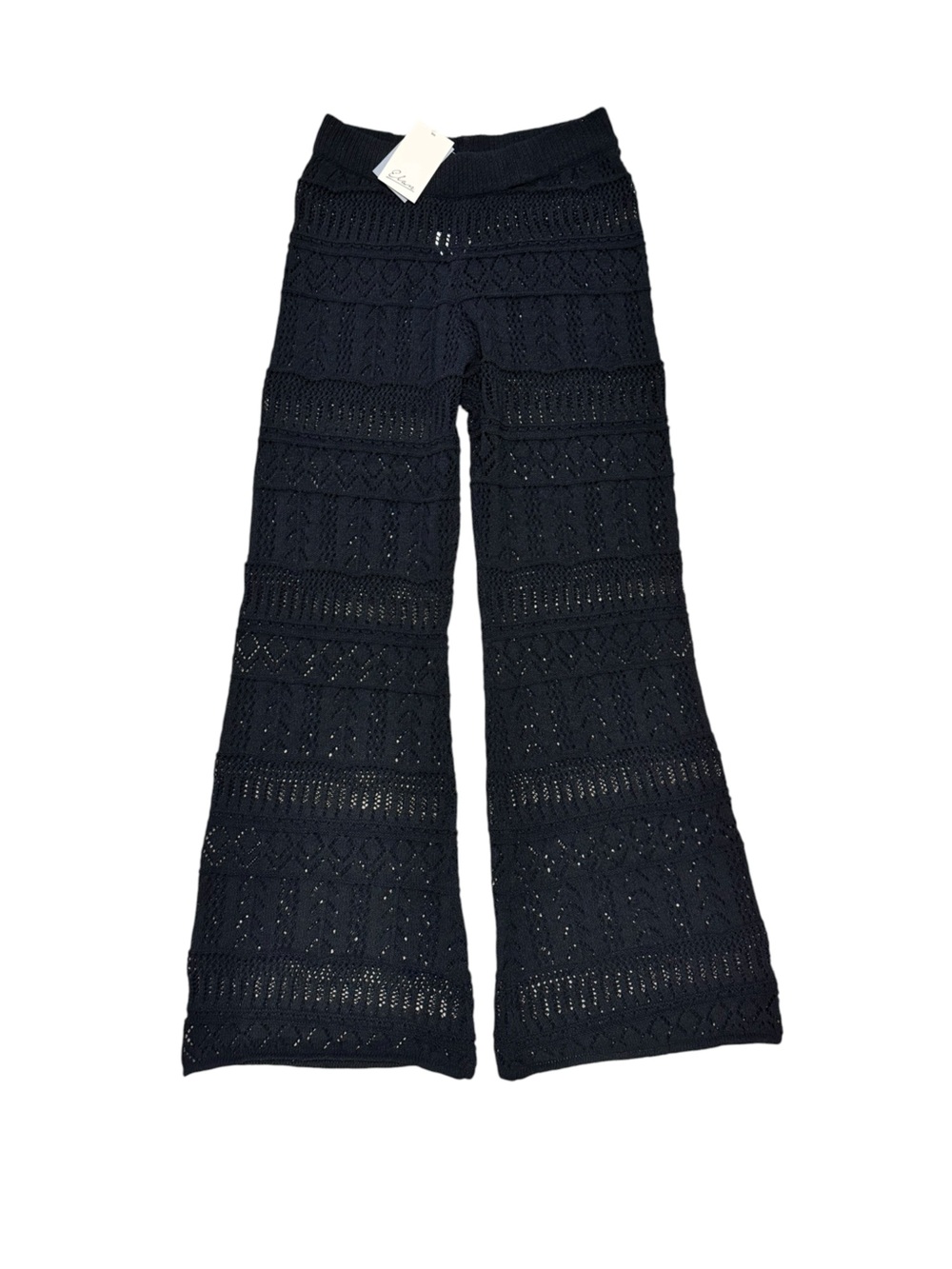 ELAN Crochet Wide-Leg Pant S Black $119 Retail NWT - Picture 2 of 8